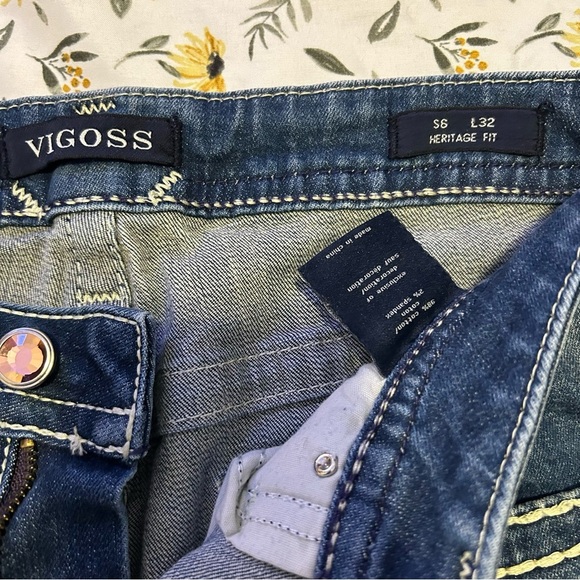 Vigoss Heritage Bling Bootcut Blue Jeans Women's - Picture 3 of 6